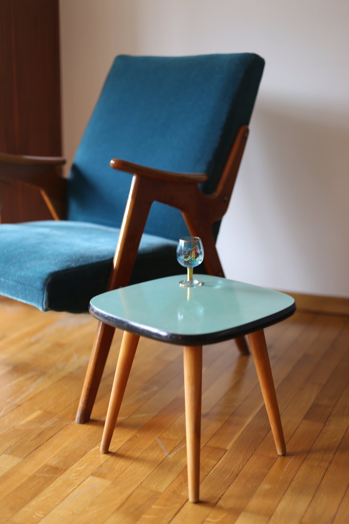 Blue Vintage Formica Stool