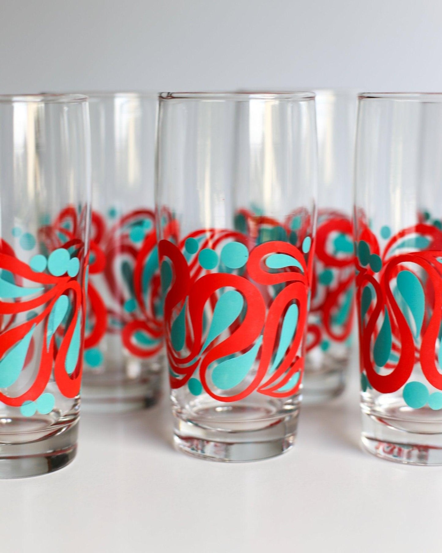 A set of 6 retro drinking glasses - Made in Yugoslavia