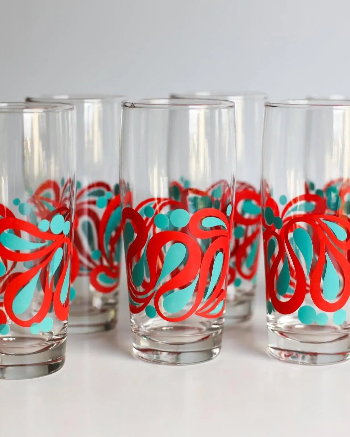 A set of 6 retro drinking glasses - Made in Yugoslavia
