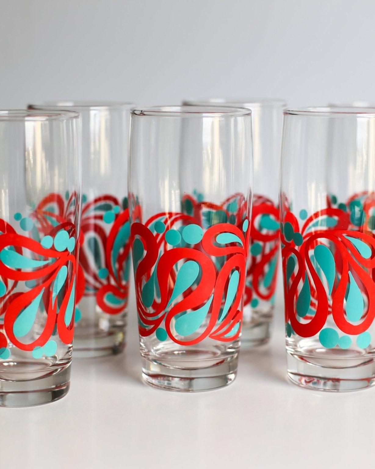 A set of 6 retro drinking glasses - Made in Yugoslavia