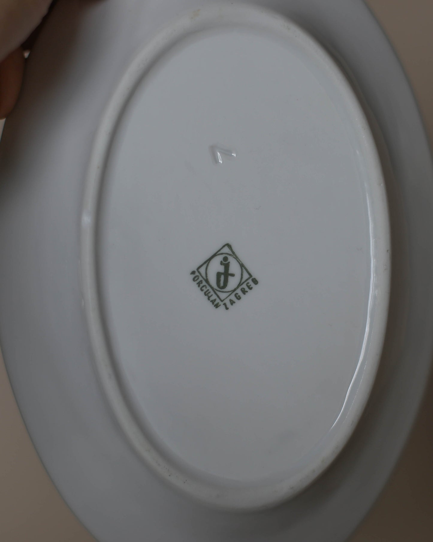 Vintage Jugokeramika Coffee Cup & Oval Dish Set – Brown Stripe