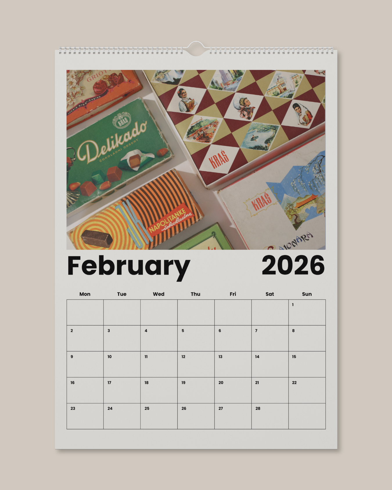 Wall Calendar 2026 Made in Yugoslavia