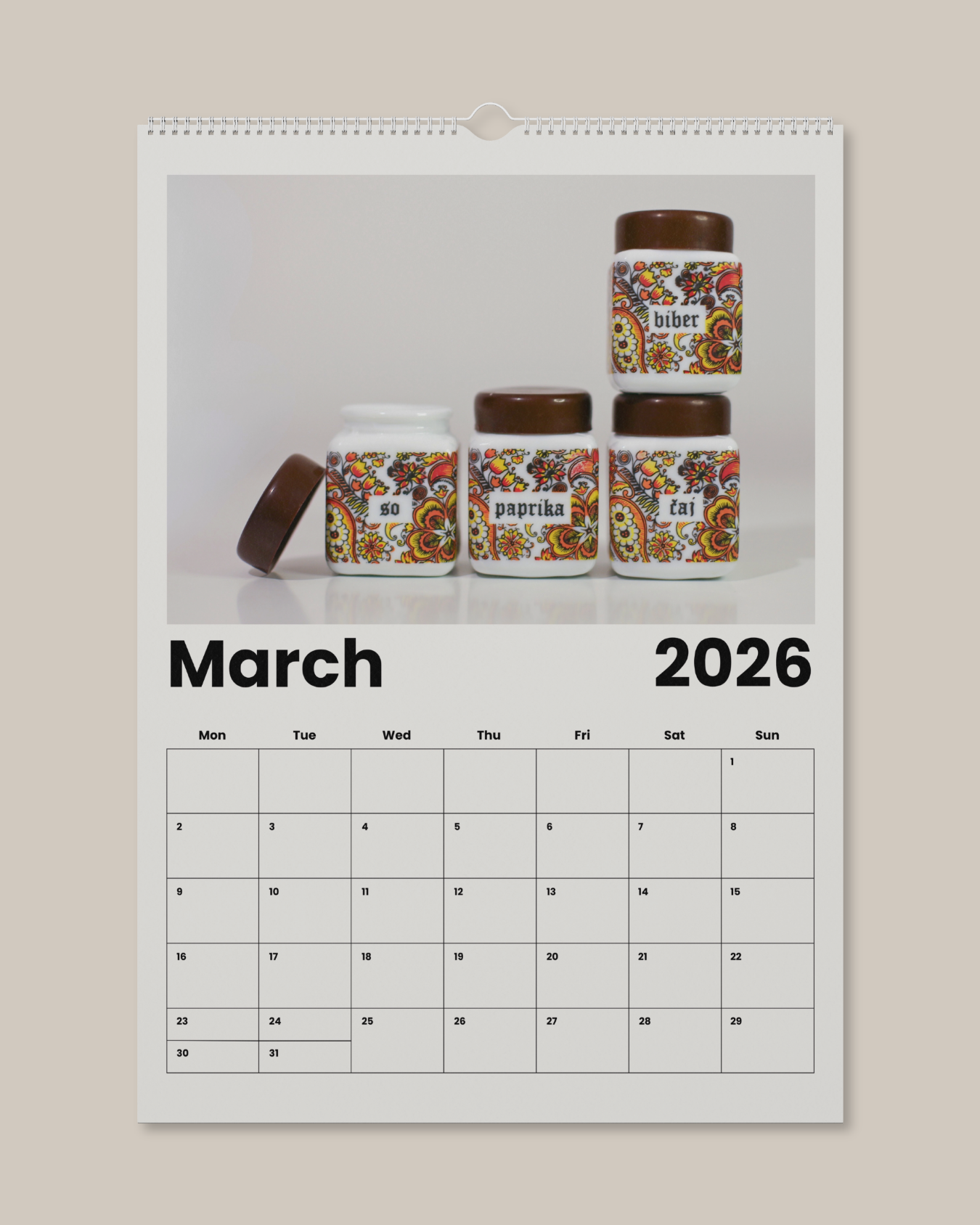 Wall Calendar 2026 Made in Yugoslavia