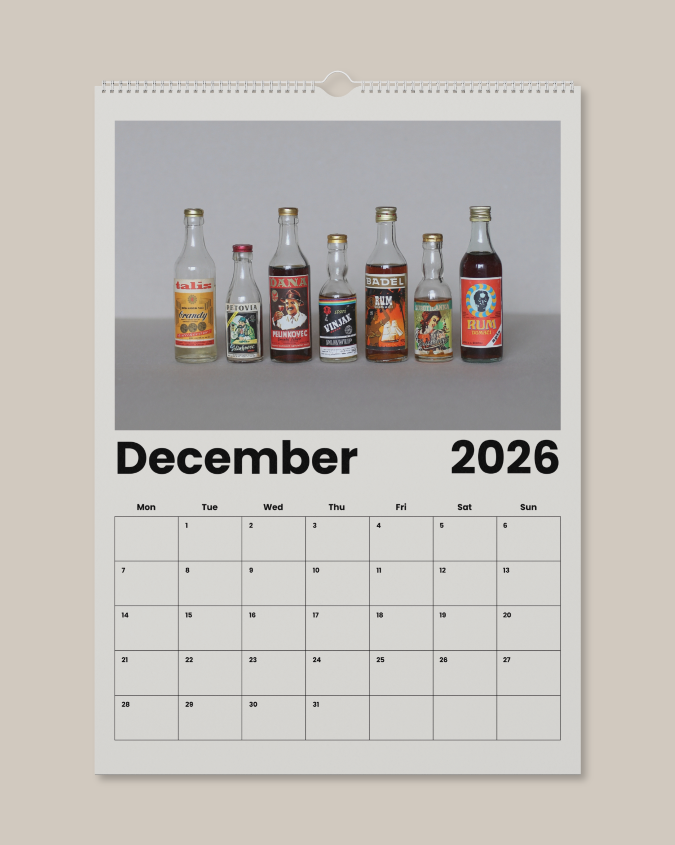 Wall Calendar 2026 Made in Yugoslavia