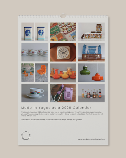 Wall Calendar 2026 Made in Yugoslavia