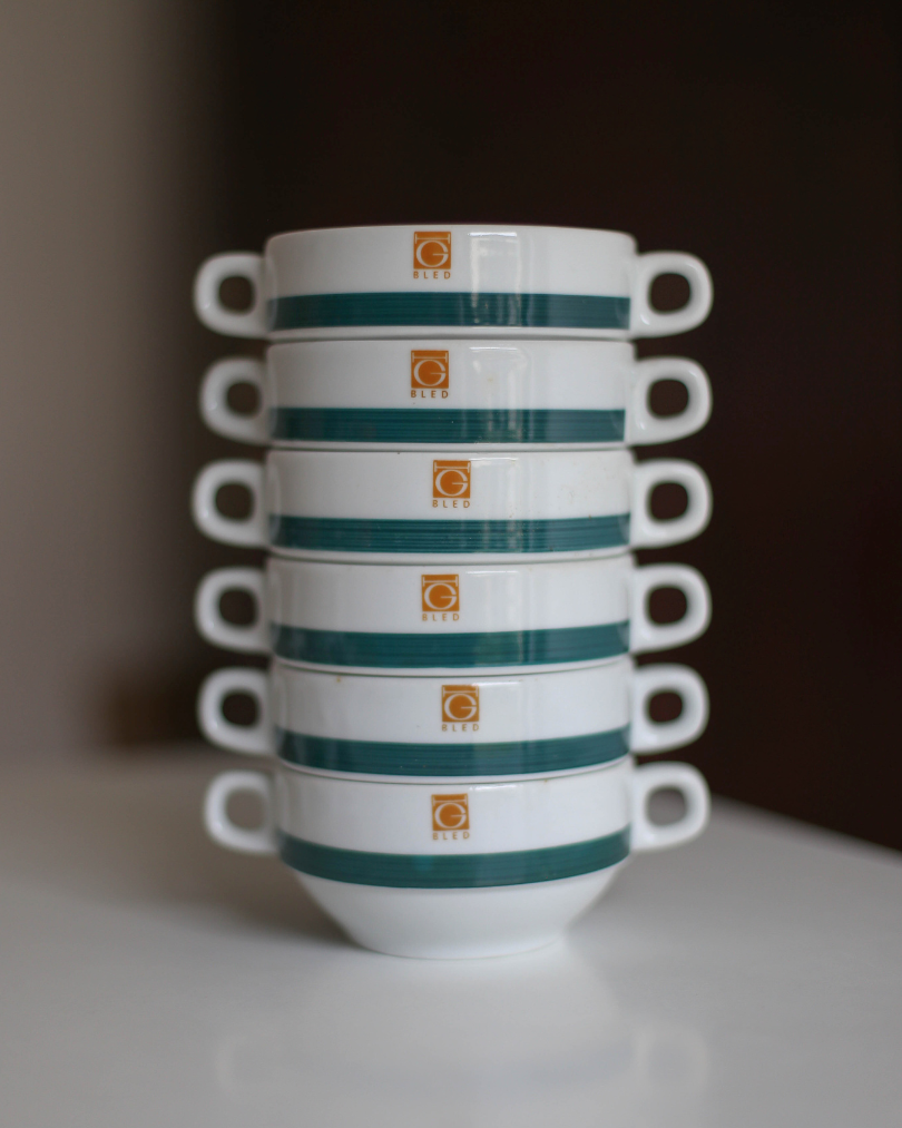 A set of vintage Jugokeramika bowls for Golf Hotel Bled