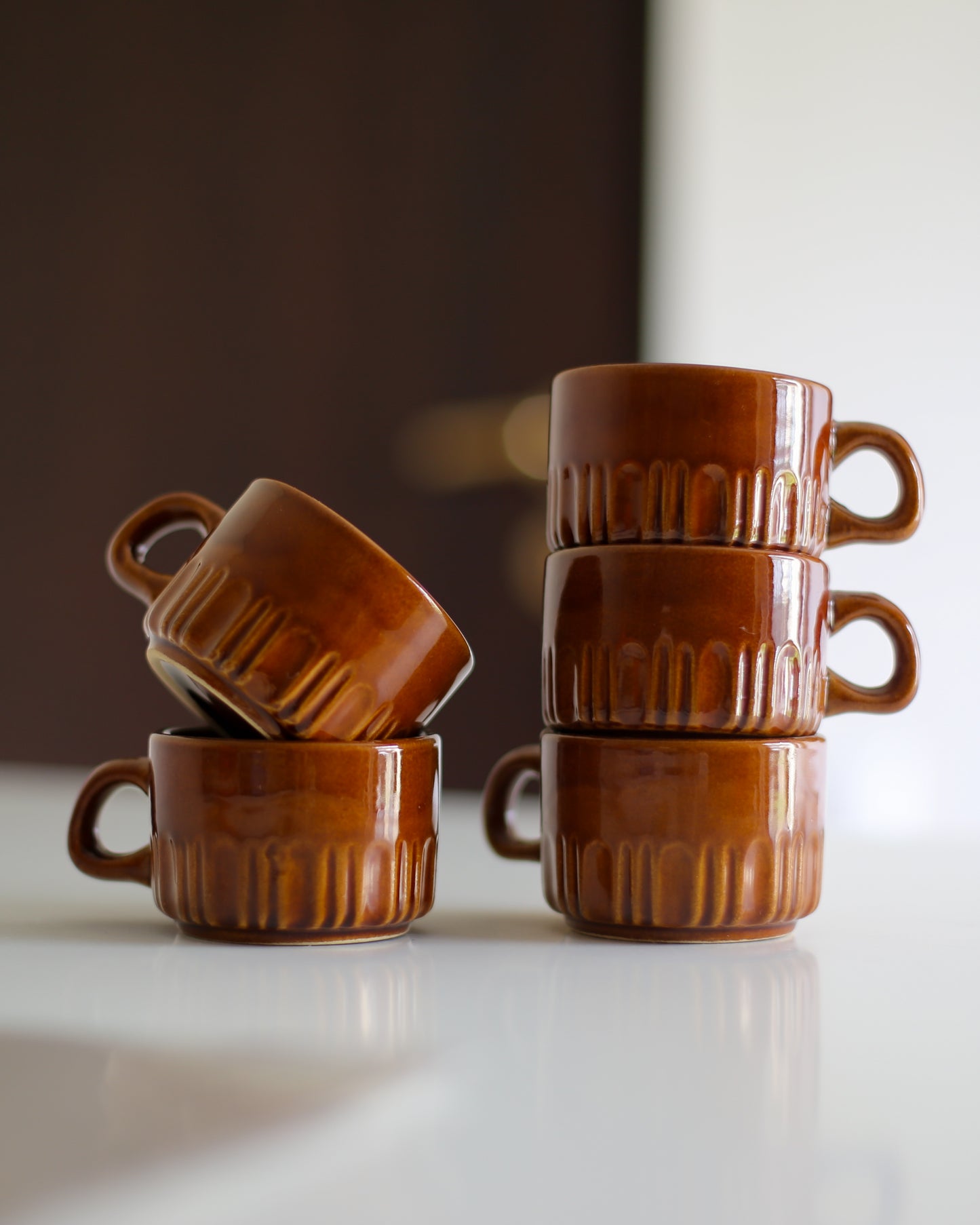 Set of 5 KIL Vintage Coffee Cups with Saucers