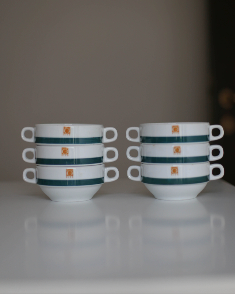 A set of vintage Jugokeramika bowls for Golf Hotel Bled