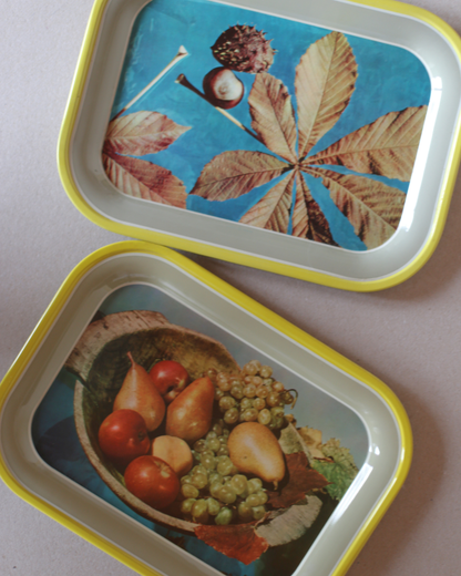 A Set of 2 Vintage Tin Trays by Saturnus