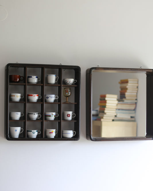 Vintage Meblo Wall Shelf and Mirror Set – Gianfranco Frattini, 1970s