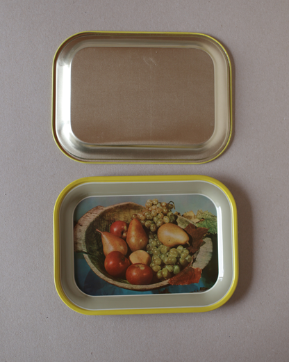 A Set of 2 Vintage Tin Trays by Saturnus