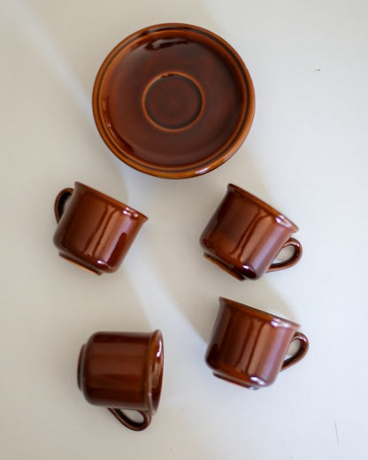 Vintage KIL Liboje Brown Espresso Cups – Set of 4