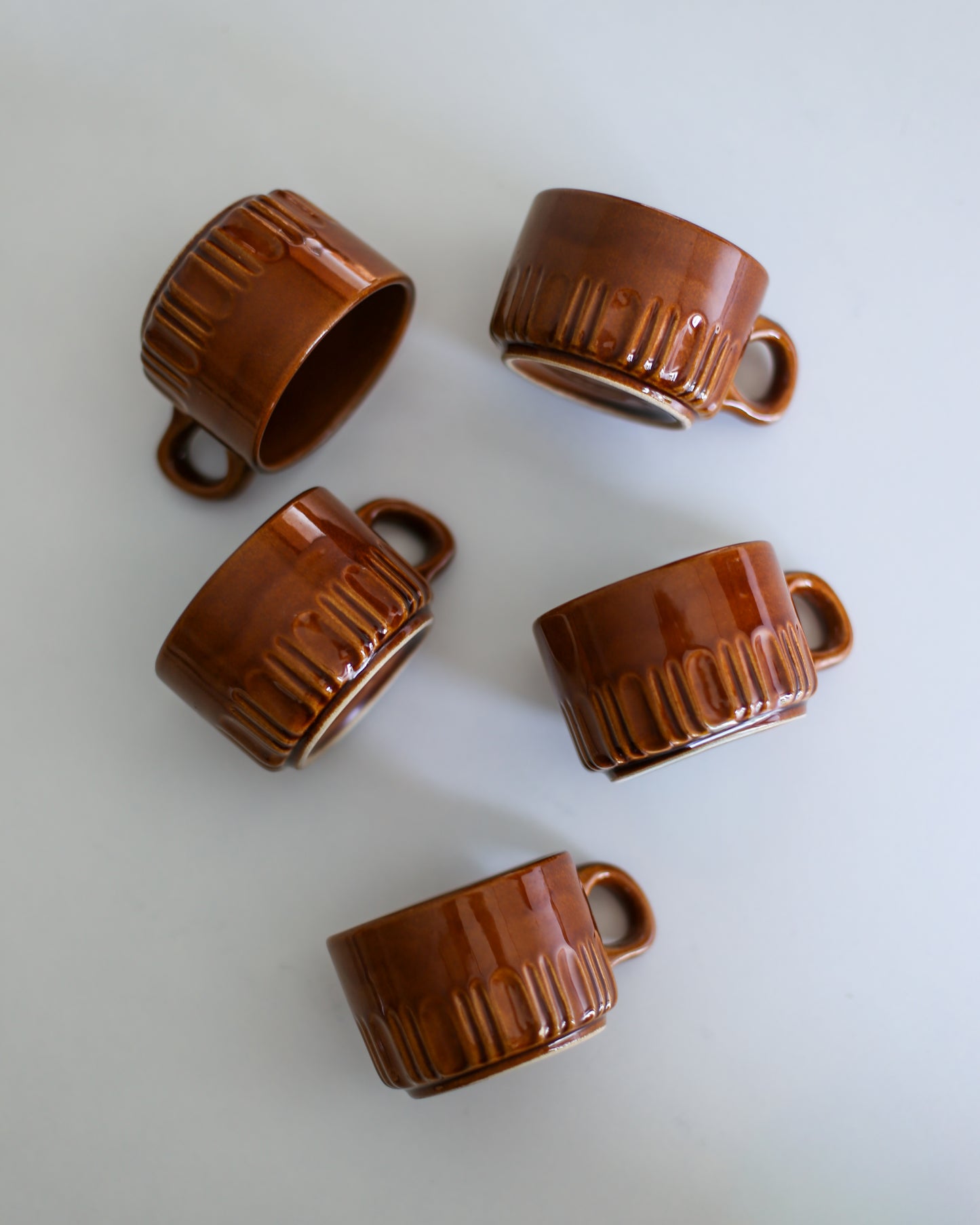 Set of 5 KIL Vintage Coffee Cups with Saucers
