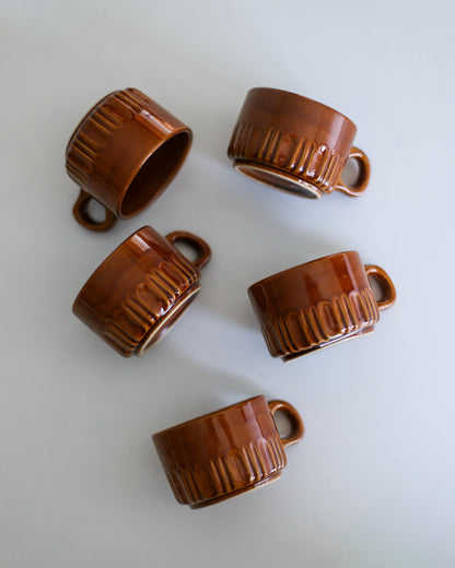 Set of 5 KIL Vintage Coffee Cups with Saucers