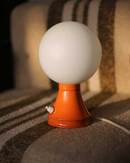 Vintage globe orange table lamp