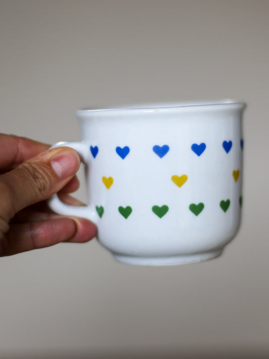 Vintage Jugokeramika mug with hearts