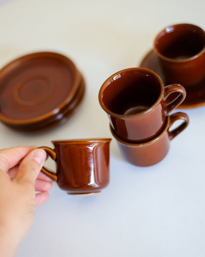 Vintage KIL Liboje Brown Espresso Cups – Set of 4