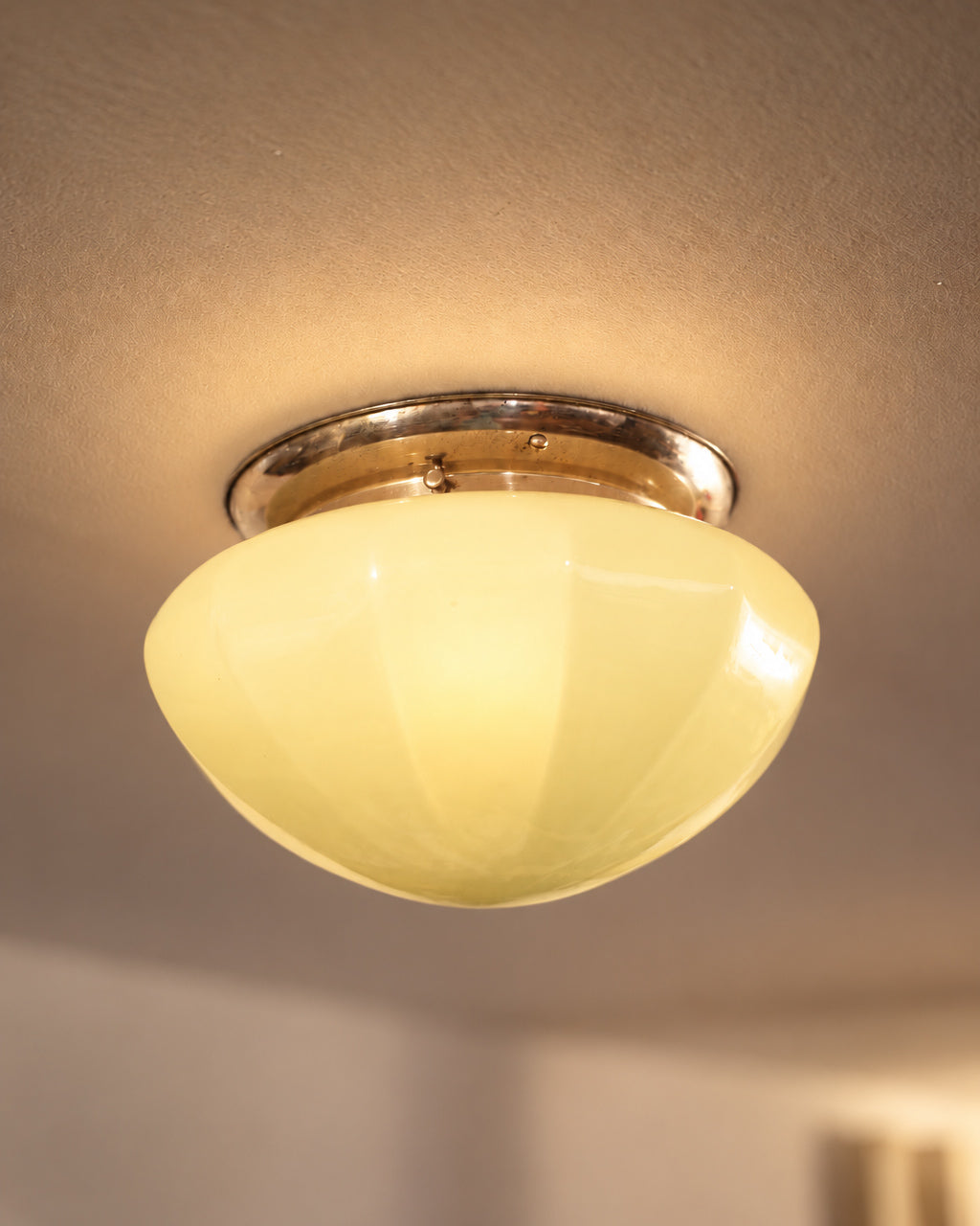 Vintage Soft Yellow Opaline Glass Wall Lamp | Yugoslavia, 1950s–1960s