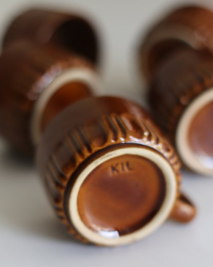 Set of 5 KIL Vintage Coffee Cups with Saucers
