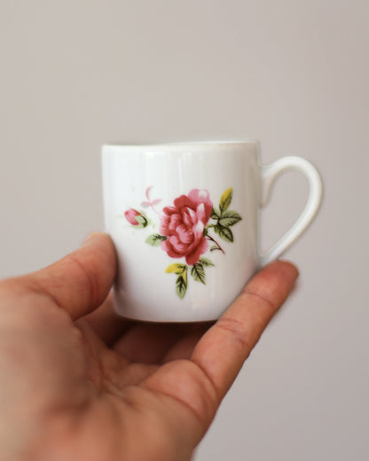 Vintage FP Zaječar Rose Espresso Cups & Saucers – Set of 6