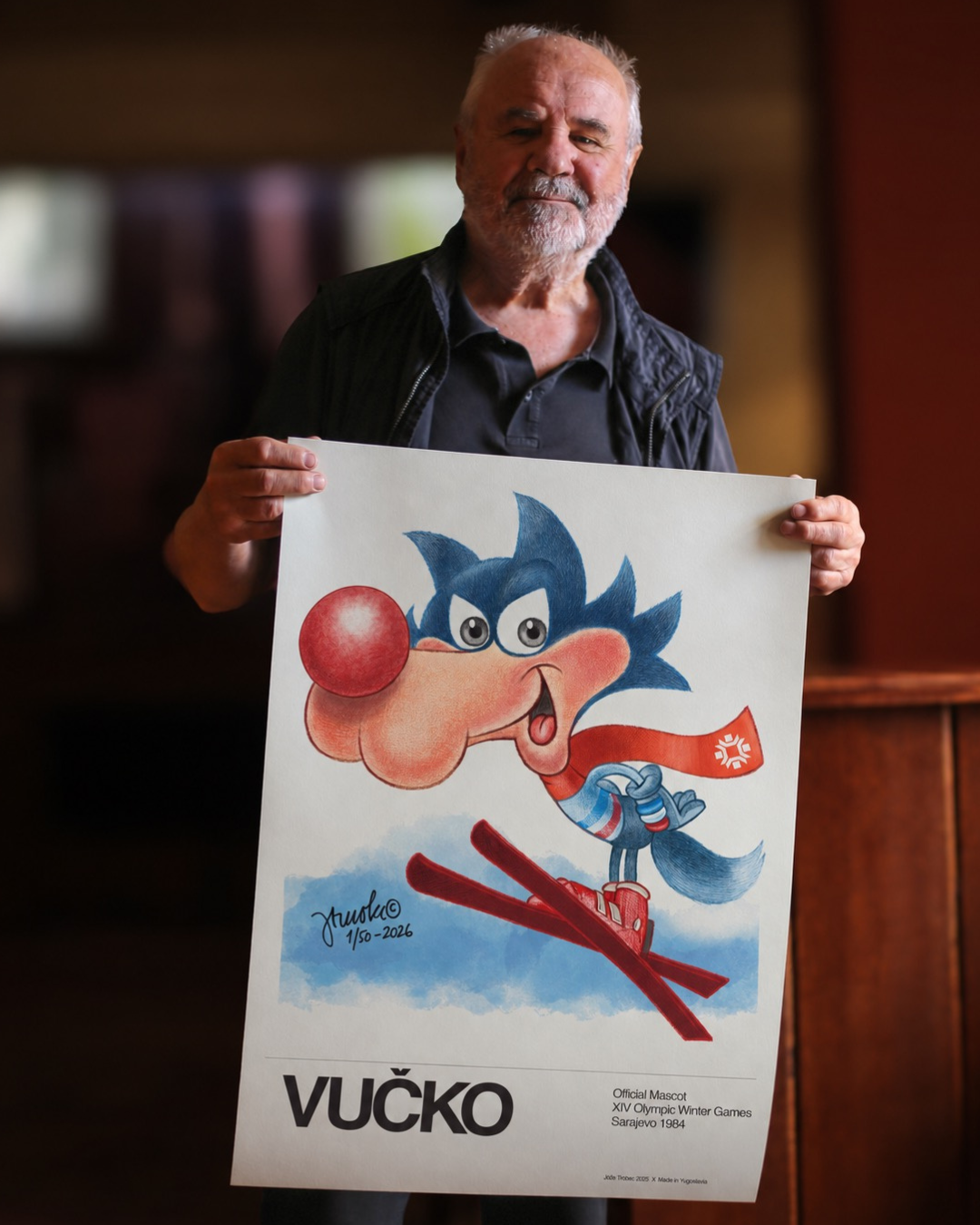 Vucko Ski Jumper Poster – Original Signed Limited Edition