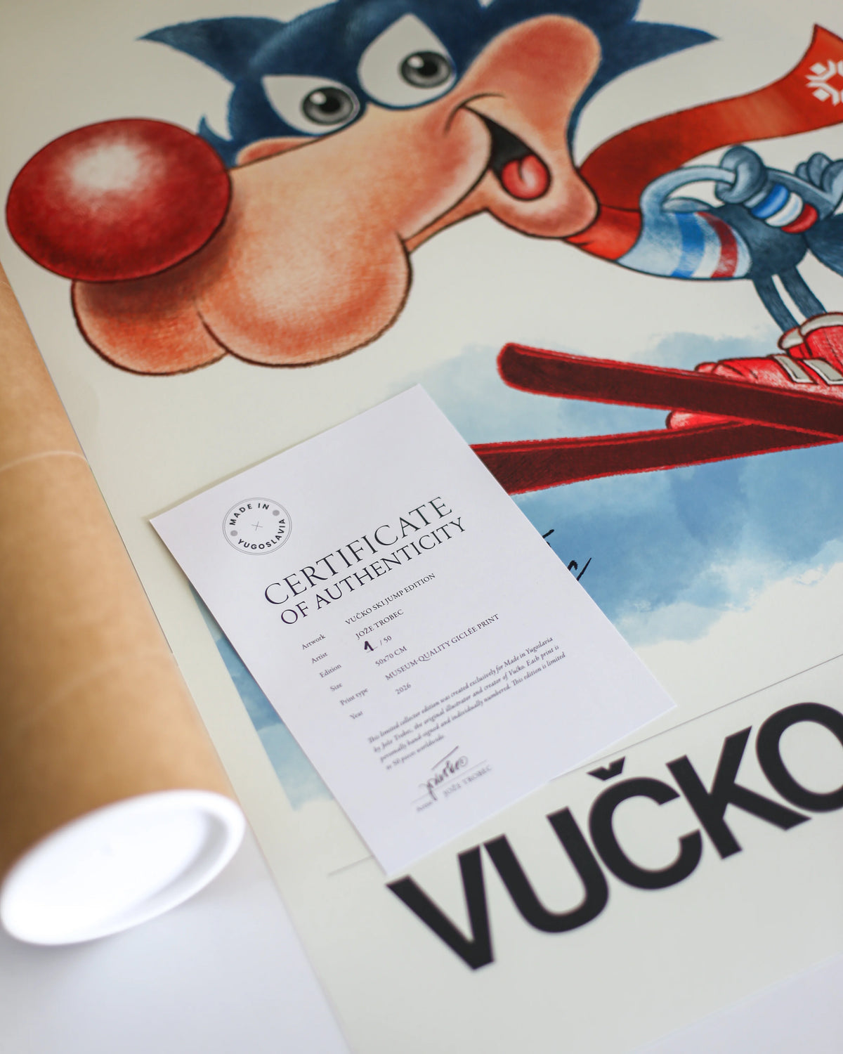 Vucko Ski Jumper Poster – Original Signed Limited Edition