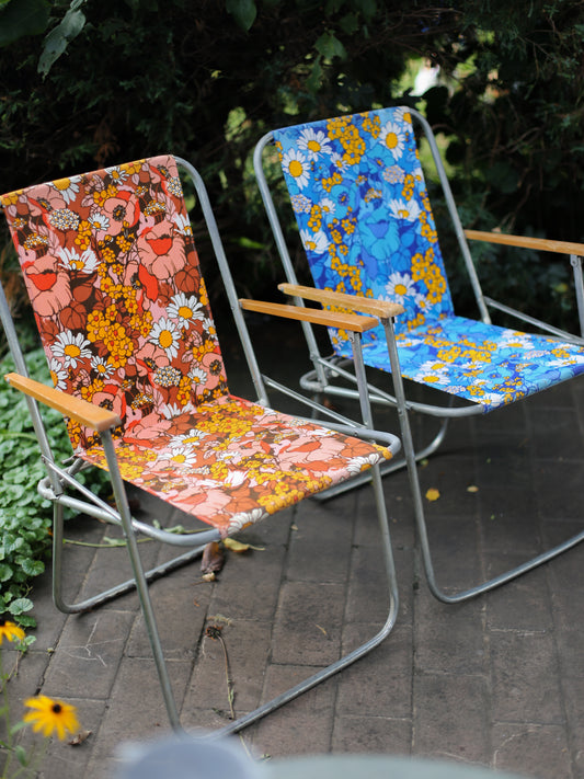 Retro Folding Chairs Pair