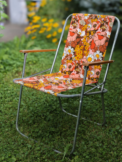 Retro Folding Chairs Pair