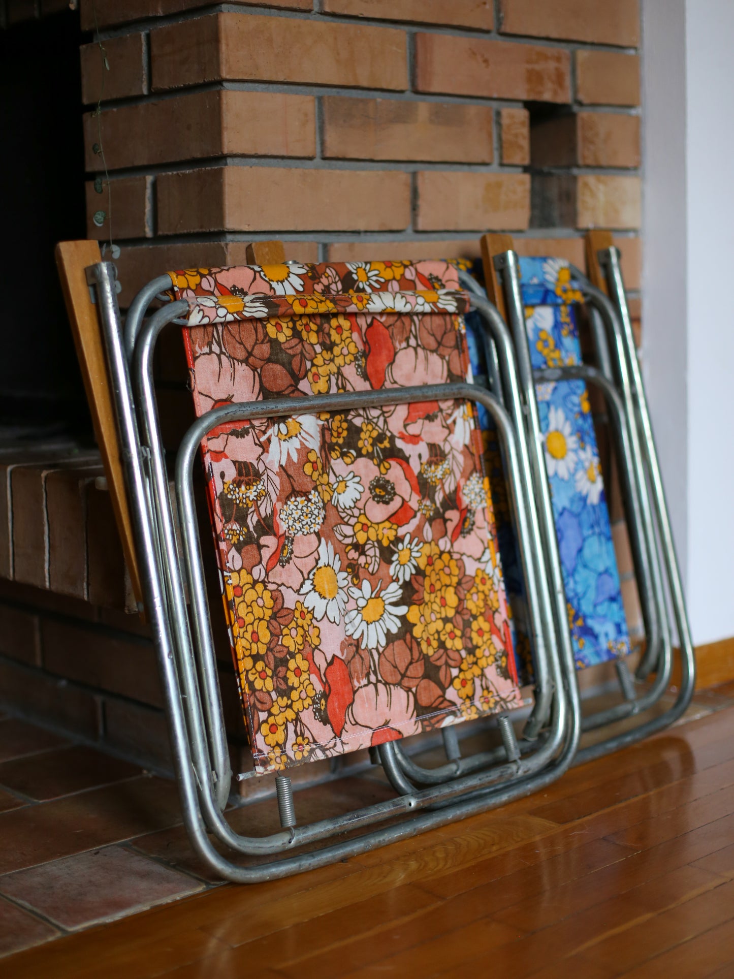 Retro Folding Chairs Pair