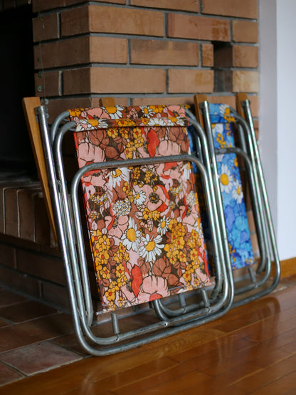 Retro Folding Chairs Pair