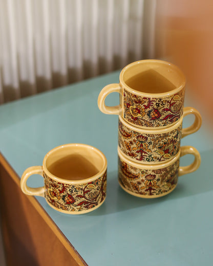 Vintage KIL Liboje Floral Cups – Set of 4