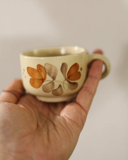 Vintage KIL Liboje Hand-Painted Floral Espresso Cups – Set of 5