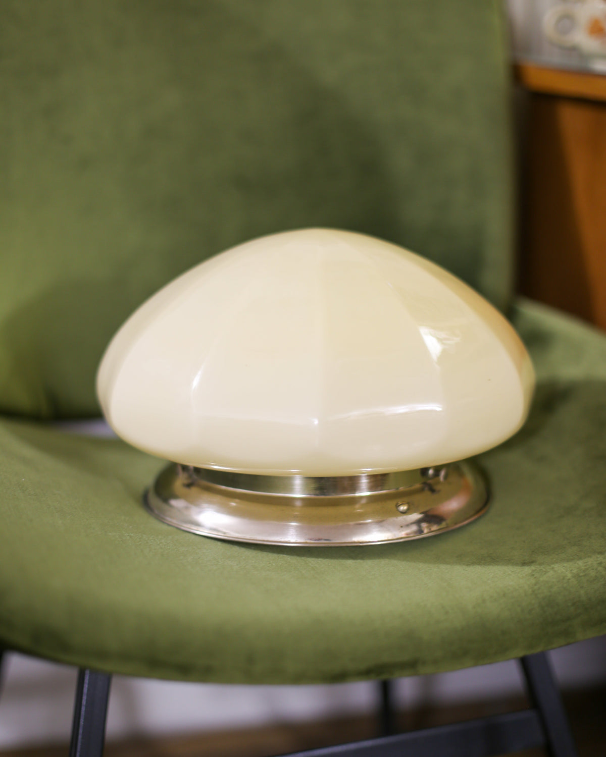 Vintage Soft Yellow Opaline Glass Wall Lamp | Yugoslavia, 1950s–1960s