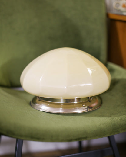 Vintage Soft Yellow Opaline Glass Wall Lamp | Yugoslavia, 1950s–1960s