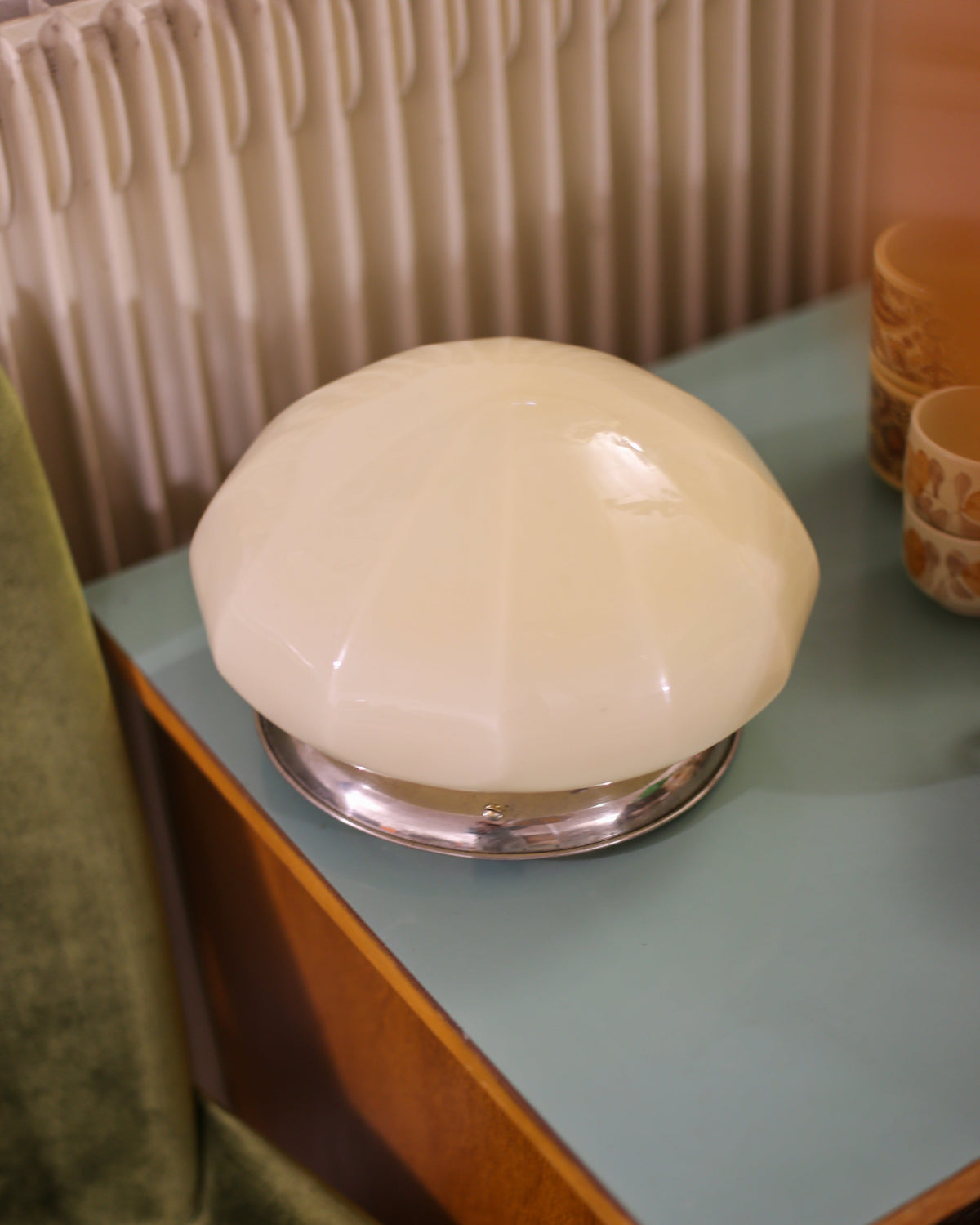 Vintage Soft Yellow Opaline Glass Wall Lamp | Yugoslavia, 1950s–1960s