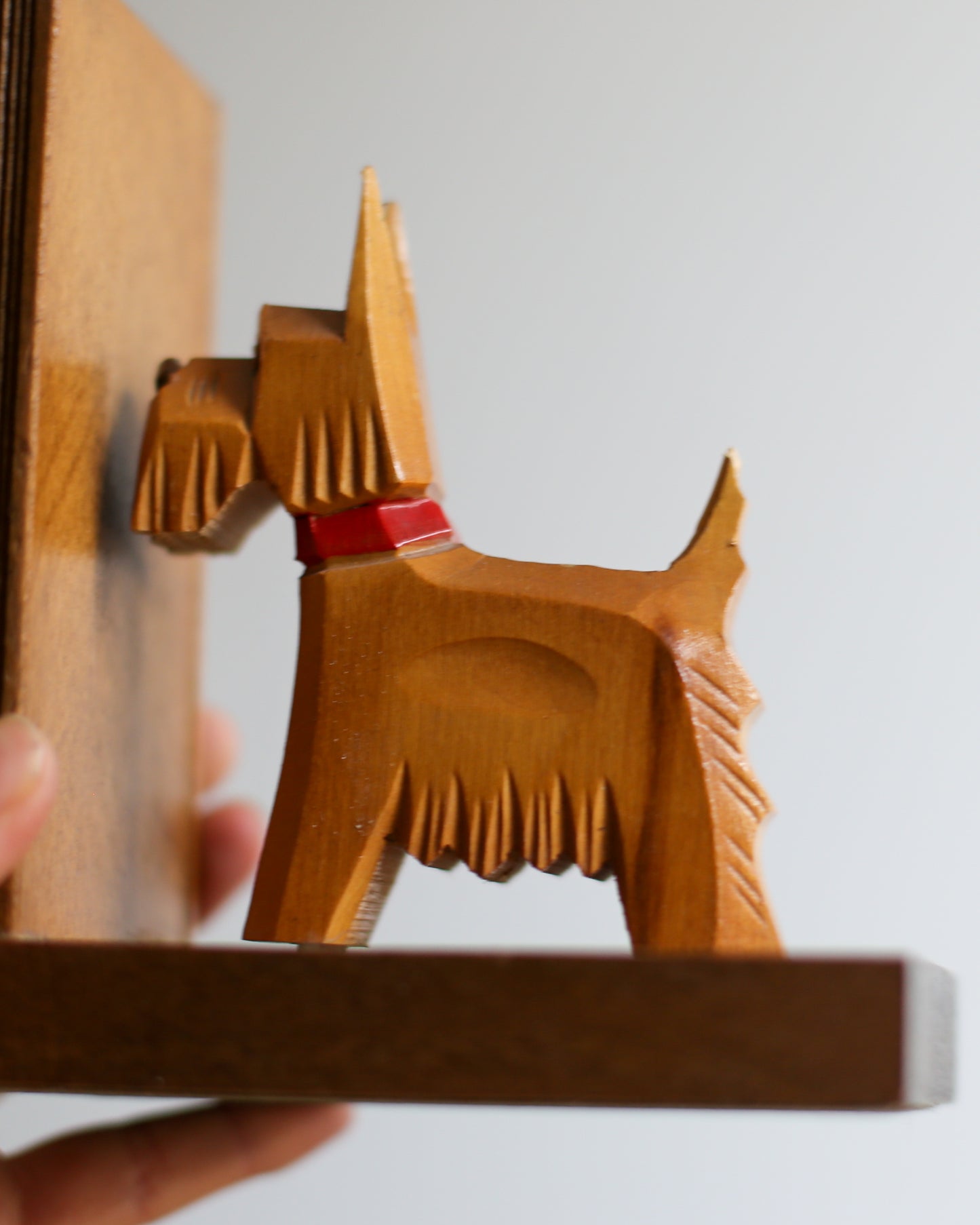 Vintage Wooden Dog Bookends