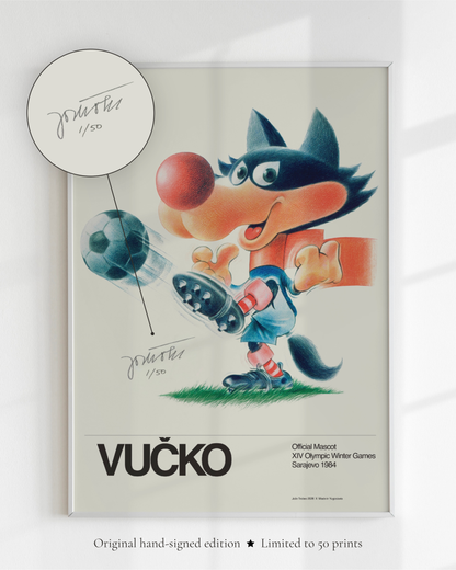 Vucko Football Poster by Joze Trobec - Original Signed Limited Edition