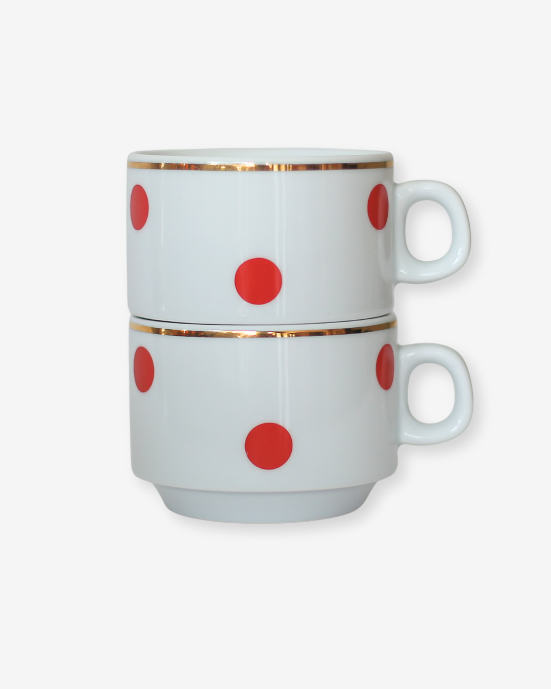 Polka Dot Coffee Cup Set for Two