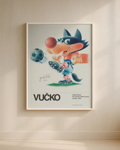 Vucko Football Poster by Joze Trobec - Original Signed Limited Edition