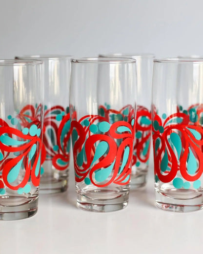 A set of 6 retro drinking glasses - Made in Yugoslavia