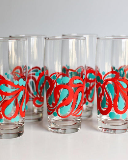 A set of 6 retro drinking glasses - Made in Yugoslavia