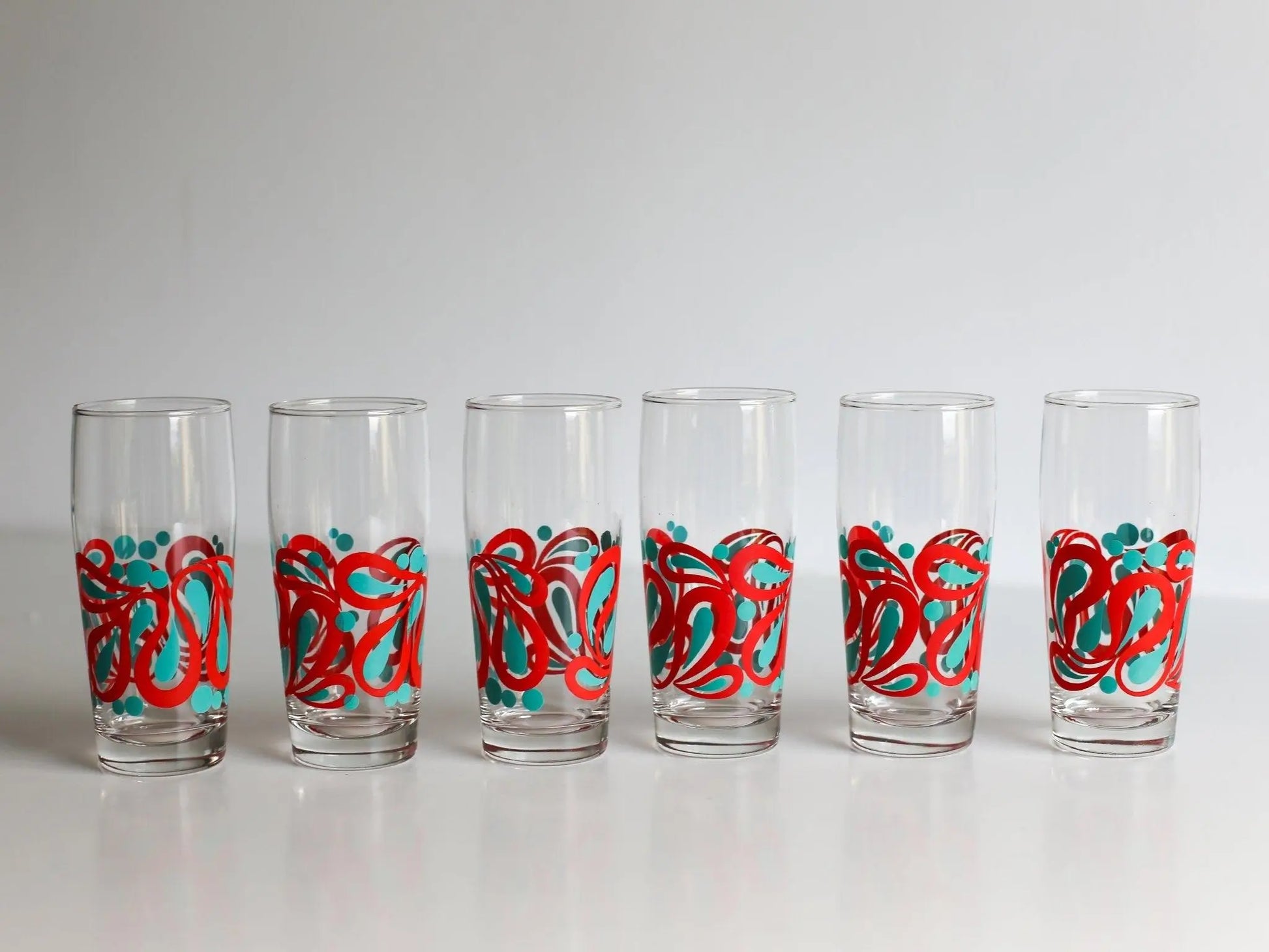 A set of 6 retro drinking glasses - Made in Yugoslavia