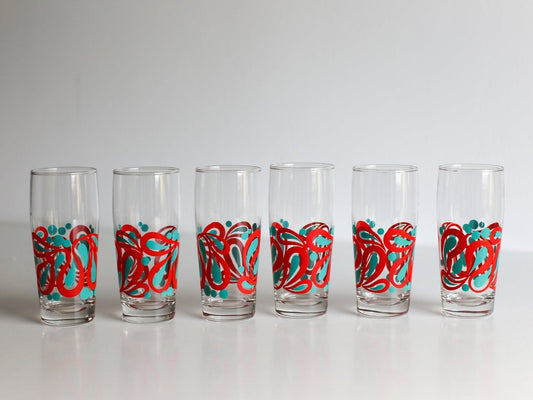 A set of 6 retro drinking glasses - Made in Yugoslavia