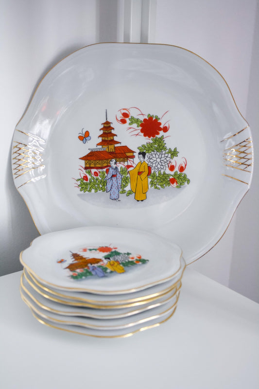 Vintage Jugoporcelan Dessert Plate Set