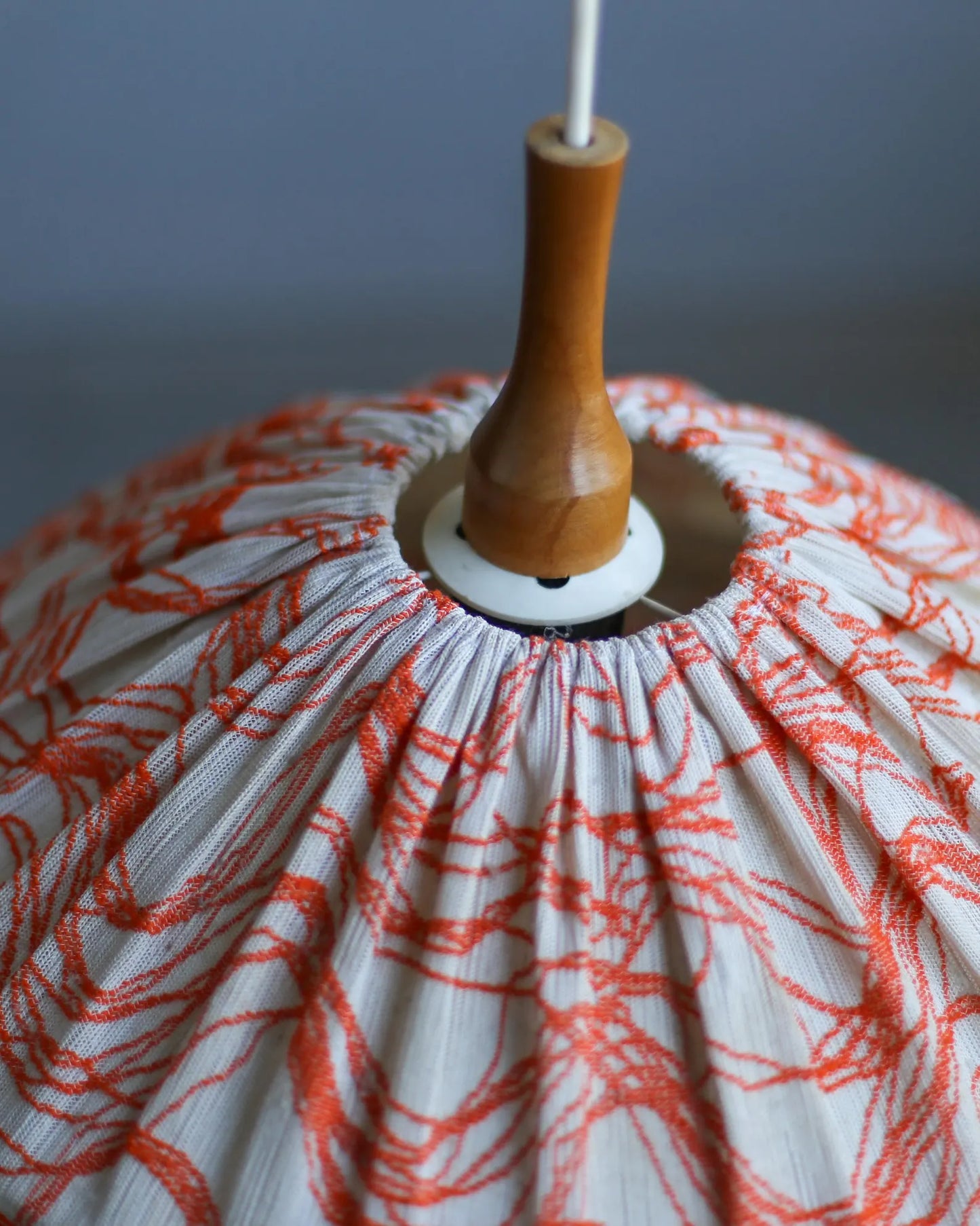 Vintage Fabric Lampshade with Fringe