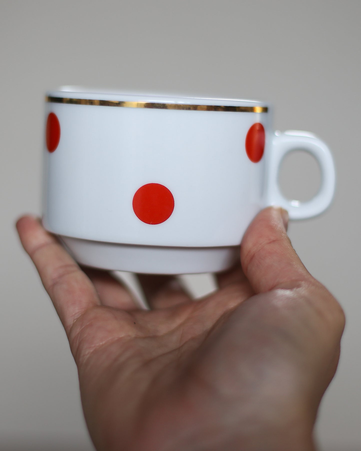 Polka Dot Coffee Cup Set for Two