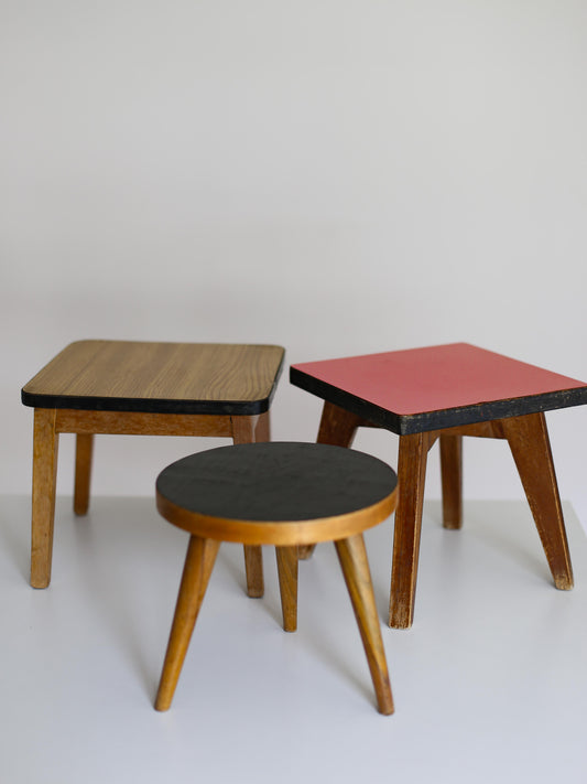 A set of 3 formica stools