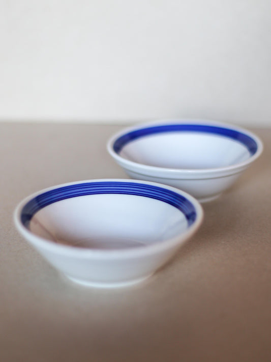 Vintage Jugokeramika Bowls with Blue Rim