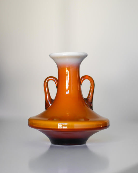 Vintage Amber Cased Glass Vase