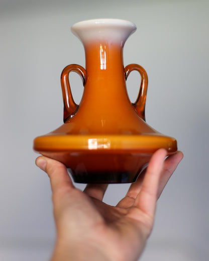 Vintage Amber Cased Glass Vase